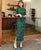 Traditional Cheongsam Retro Lace Chinese Dress with Gilding Floral Appliques