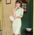 Half Sleeve Knee Length Traditional Cheongsam Floral Lace Chinese Dress