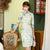 Knee Length Traditional Cheongsam Lace Chinese Dress with Crane Pattern