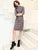 Retro Lace Cheongsam Knee Length Plaids & Checks Pattern Chinese Dress
