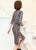 Retro Lace Cheongsam Knee Length Plaids & Checks Pattern Chinese Dress