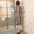 Plaids & Checks Pattern Suede Cheongsam Knee Length Chinese Dress