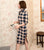 Plaids & Checks Pattern Suede Cheongsam Knee Length Chinese Dress