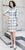 3/4 Sleeve Plaids & Checks Pattern Suede Cheongsam Chinese Dress