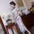 Classic Short Sleeve Silk Blend Traditional Cheongsam Floral Chinese Dress