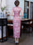 Cap Sleeve Silk Blend Traditional Cheongsam Bodycon Floral Chinese Dress