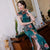 Mandarin Collar Silk Blend Traditional Cheongsam Retro Floral Chinese Dress