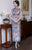Cap Sleeve Floral Silk Blend Traditional Cheongsam Bodycon Chinese Dress