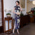 Robe chinoise traditionnelle Cheongsam en mélange de soie florale à mancherons