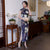 Traditionelles chinesisches Cheongsam-Kleid mit Flügelärmeln und floraler Seidenmischung