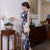 Robe chinoise traditionnelle Cheongsam en mélange de soie florale à mancherons