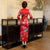 3/4 Ärmel Blumen Seidenmischung Traditionelles Chinesisches Cheongsam Kleid