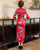 Robe chinoise traditionnelle Cheongsam en mélange de soie florale à manches 3/4