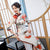 3/4 Sleeve Floral Silk Blend Traditional Cheongsam Chinese Dress