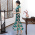 Flügelärmeln Illusion Hals Meerjungfrau Cheongsam Blumenspitze Chinesisches Kleid