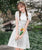 Robe chinoise chic à manches courtes et au genou à fleurs