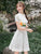 Short Sleeve Knee Length Floral Cheongsam Chic Chinese Dress