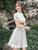 Kurzärmliges, knielanges, florales Cheongsam-Chinesisches Kleid