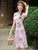 Short Sleeve Floral Modern Cheongsam Chic Girl Dress