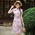 Short Sleeve Floral Modern Cheongsam Chic Girl Dress
