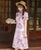 Vestido de niña elegante cheongsam moderno floral de manga corta
