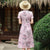 Short Sleeve Floral Modern Cheongsam Chic Girl Dress