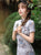 Short Sleeve Floral Modern Cheongsam Chic Girl Dress