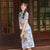 Short Sleeve Floral Modern Cheongsam Chic Girl Dress