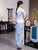 Mandarin Collar Short Sleeve Full Length Traditional Cheongsam