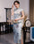 Cheongsam traditionnel à manches longues et col mandarin