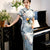 Mandarin Collar Short Sleeve Traditional Cheongsam Chinese Dress