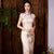 Mandarin Collar Cap Sleeve Traditional Cheongsam Chinese Dress