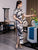 Landscape Painting Pattern Short Sleeve Traditional Cheongsam Chinese Dress