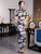 Landscape Painting Pattern Short Sleeve Traditional Cheongsam Chinese Dress