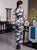 Landscape Painting Pattern Short Sleeve Traditional Cheongsam Chinese Dress