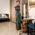 Cap Sleeve Traditional Floral Cheongsam A-Line Chinese Dress