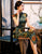 Cap Sleeve Traditional Floral Cheongsam A-Line Chinese Dress