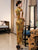 Cap Sleeve Traditional Floral Cheongsam A-Line Chinese Dress