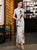 Cap Sleeve Traditional Floral Cheongsam A-Line Chinese Dress