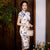 Robe chinoise à fleurs traditionnelle Cheongsam à manches longues