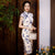 Cap Sleeve Traditional Cheongsam Knee-Length Floral Chinese Dress