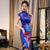 Cap Sleeve Mandarin Collar Traditional Cheongsam Floral Chinese Dress