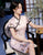 Cap Sleeve V Neck Traditional Cheongsam Floral Chinese Dress