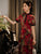 Robe chinoise traditionnelle à fleurs Cheongsam à col mandarin et à manches courtes