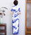 Short Sleeve Mandarin Collar Floral Silk Traditional Cheongsam Chinese Dress