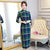 3/4 Sleeve Plaids & Checks Pattern Tea Length Traditional Cheongsam Chinese Dress