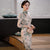 Robe chinoise traditionnelle en daim à fleurs Cheongsam à manches 3/4 et au genou