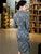 Longueur genou Bodycon traditionnel Cheongsam Paisley Daim Robe chinoise