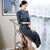 Bodycon Traditional Cheongsam Plaids & Checks Suede Chinese Dress with Lace Edge