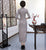 3/4 Sleeve Plaids & Checks Suede Full Length Traditional Cheongsam Chinese Dress